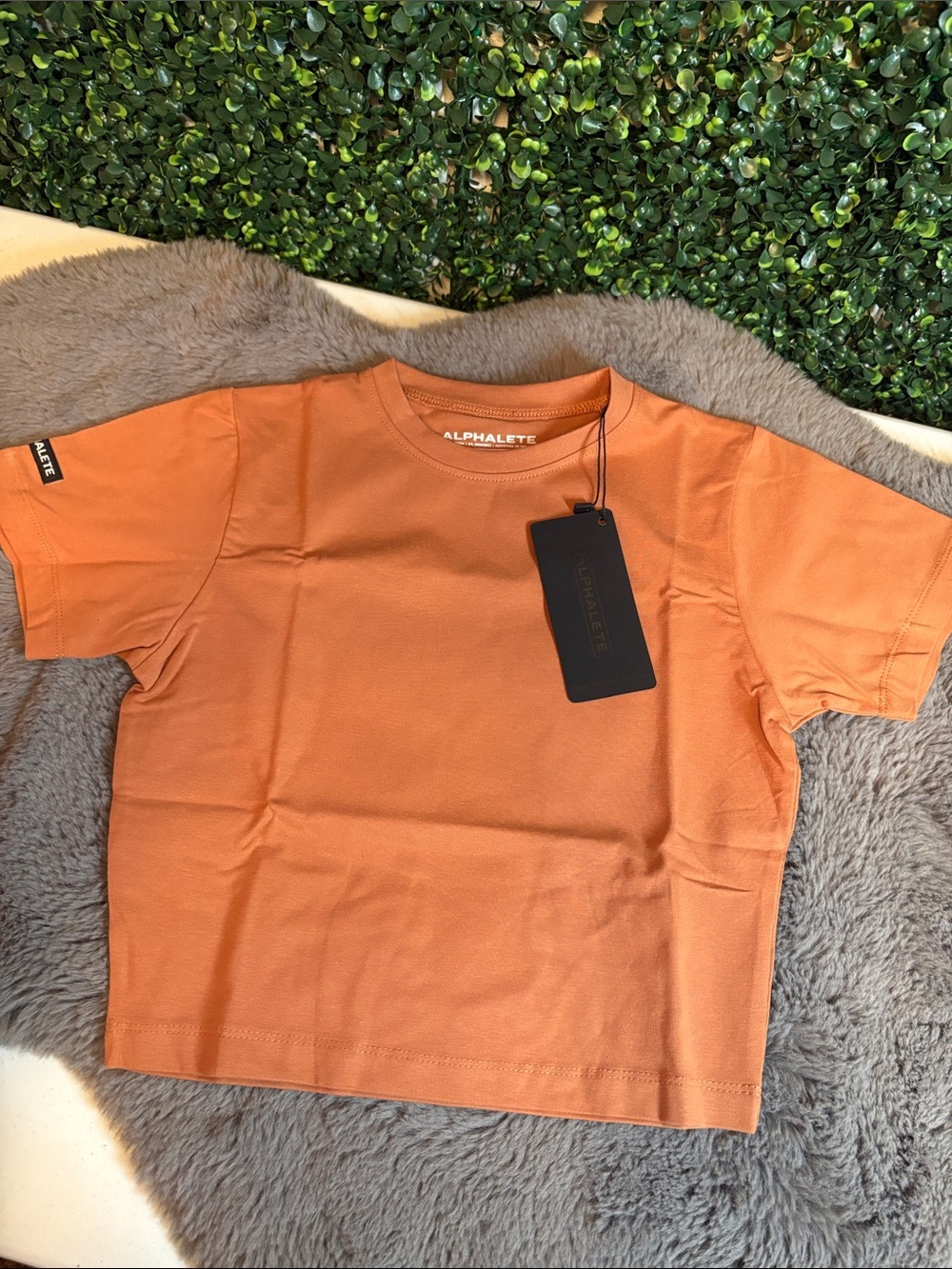 NWT Alphalete Women's Orange Short Sleeve Crop Tee